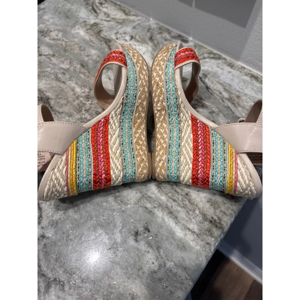 Mix No. 6‎ Jordie platform wedge heel multi-color striped espadrille design 8